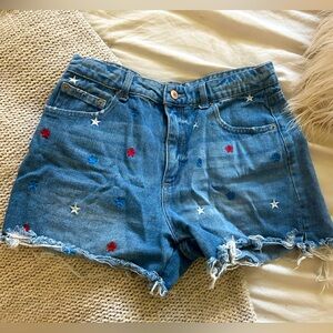 Red white and blue star shorts